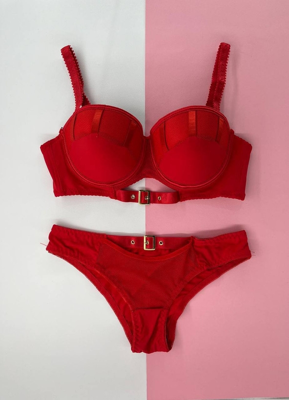 ست شورت و سوتین اسفنجی مدل کمربندی